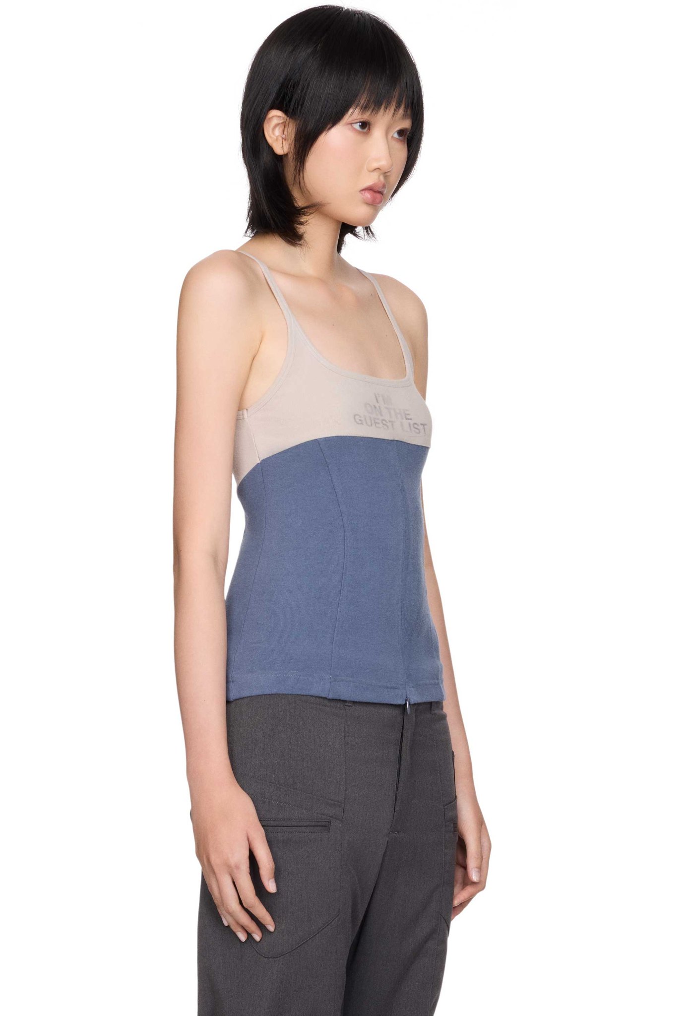 WMNS BEUTER® ZIP UP STEEL BLUE TANK TOPS