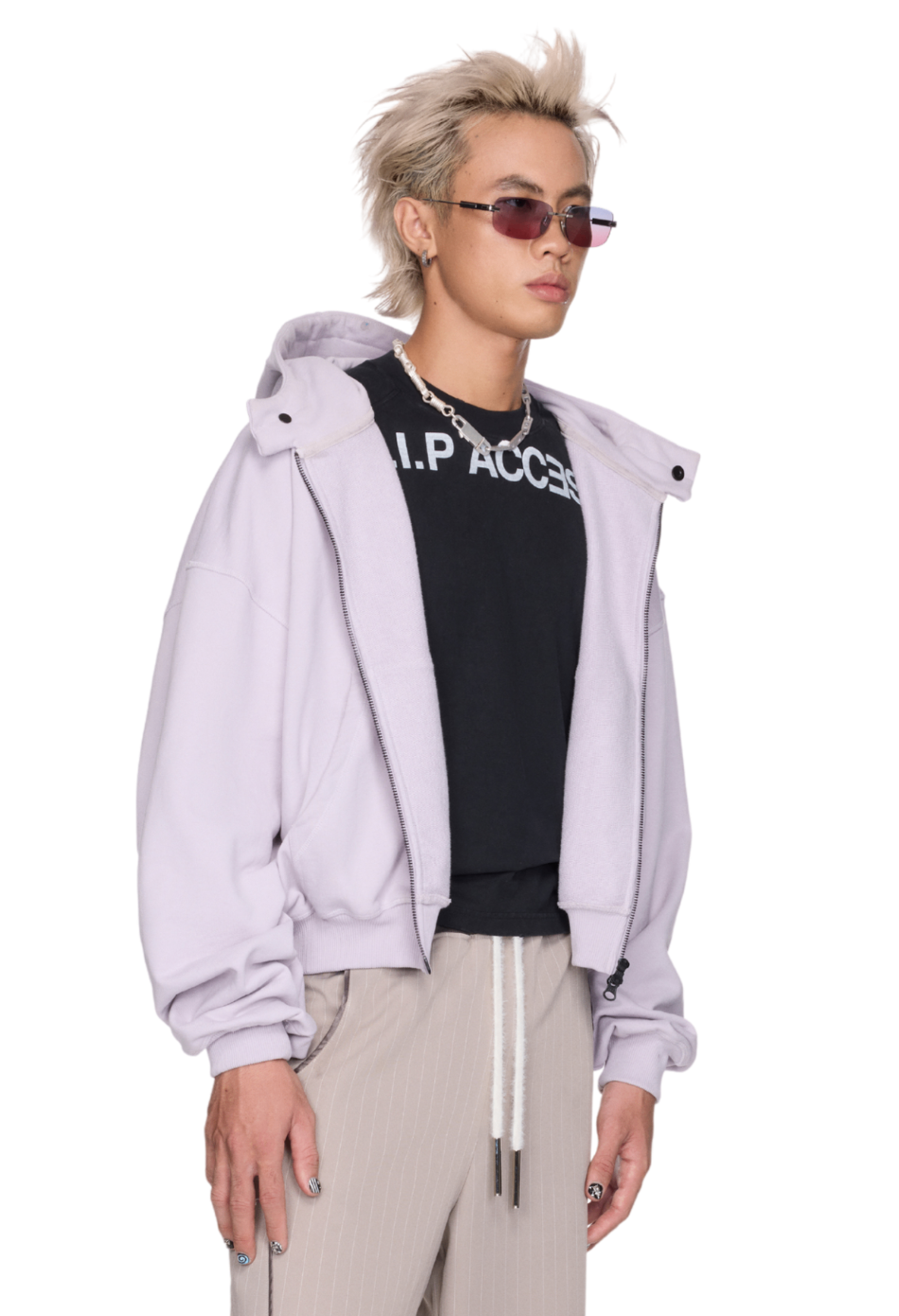 BEUTER® HEATHER BOXY ZIP HOODIE