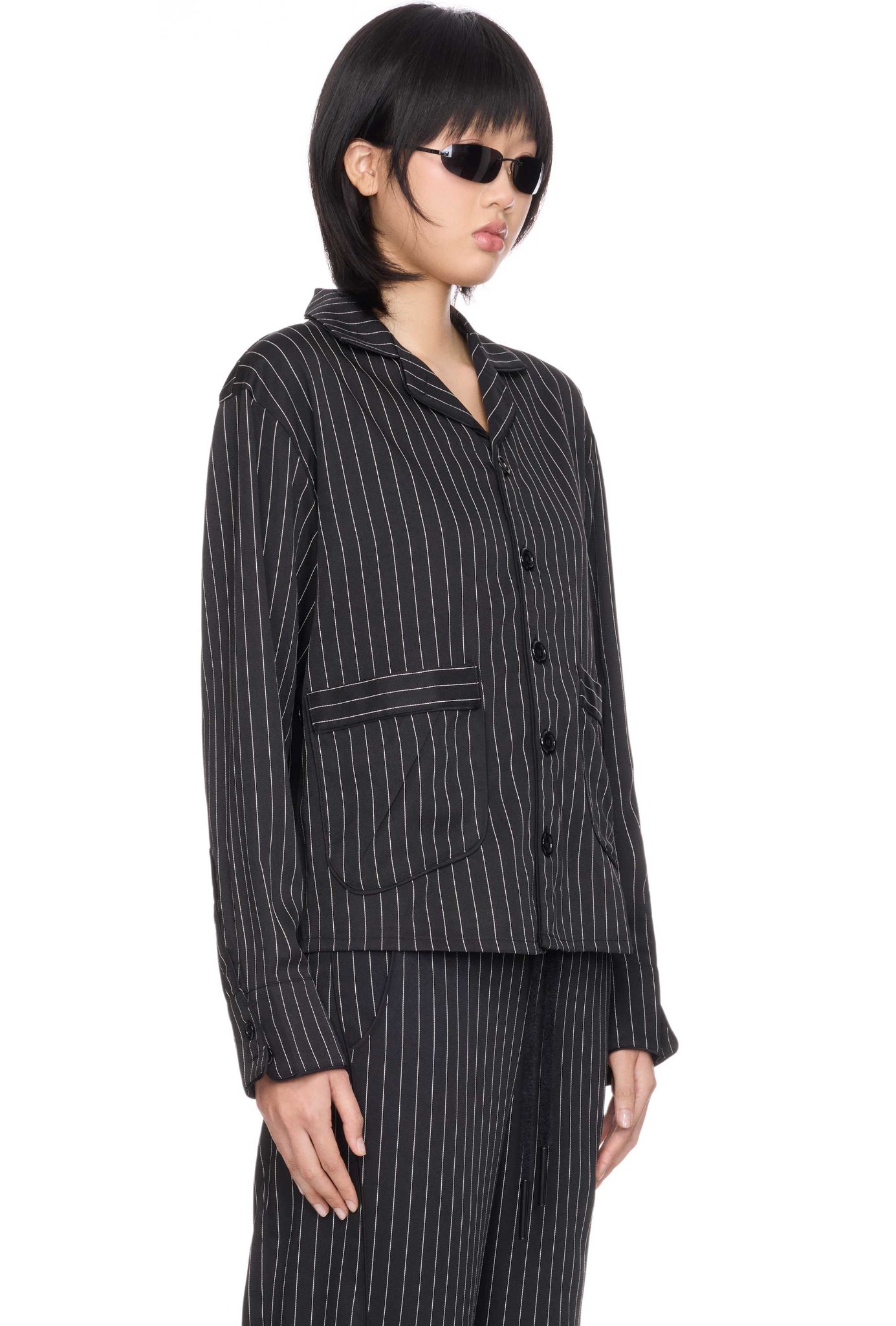 BEUTER® BLACK STRIPES BOXY PYJAMA SHIRT