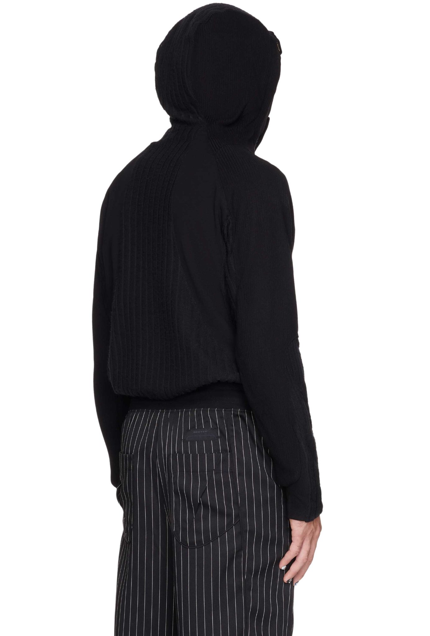 BEUTER® BLACK PANELED RIVERSIBLE HOODIE