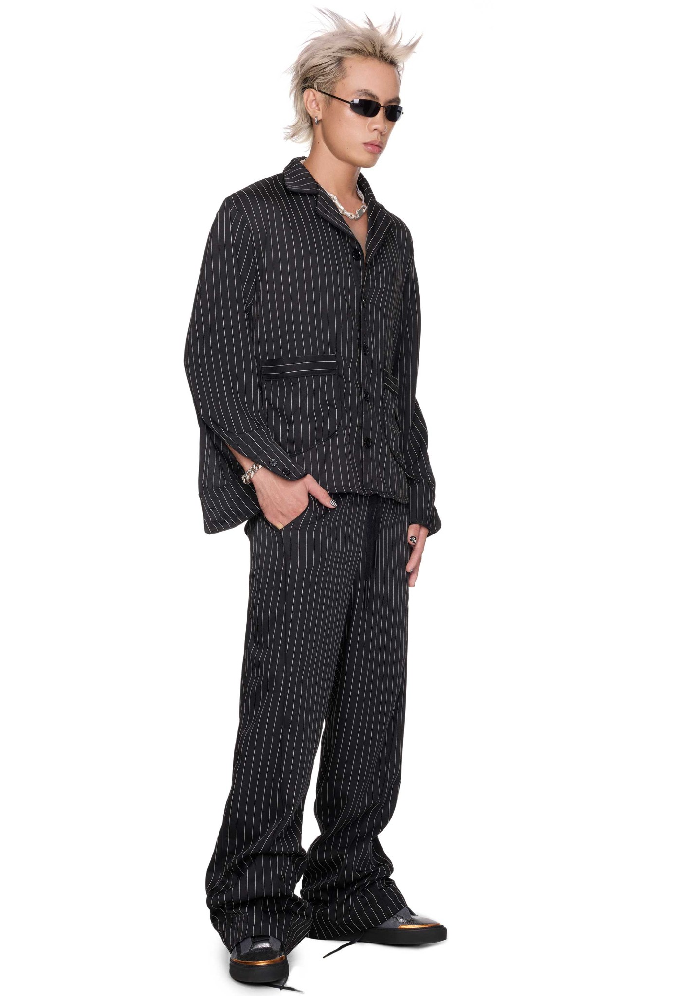 BEUTER® BLACK STRIPES BOXY PYJAMA SHIRT