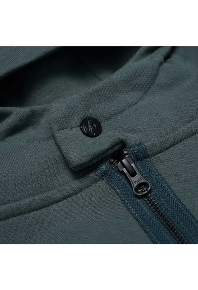 BEUTER® MIDNIGHT GREEN BOXY ZIP HOODIE