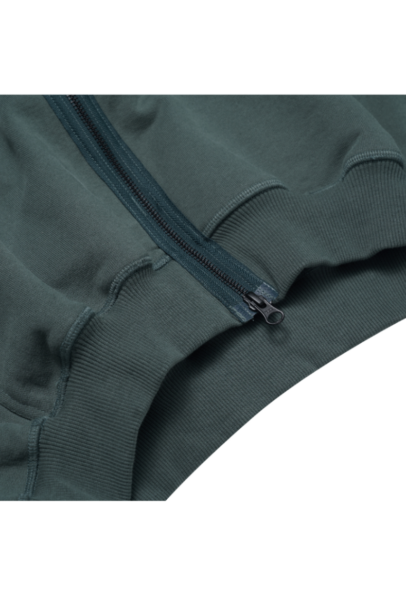 BEUTER® MIDNIGHT GREEN BOXY ZIP HOODIE