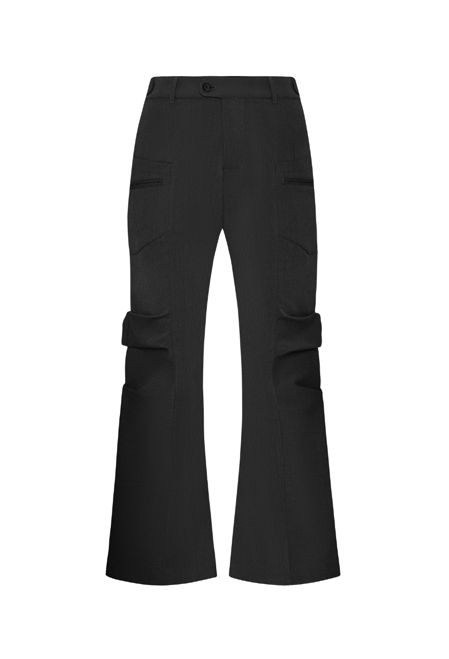 BEUTER® GREY MELANGE FLARE TROUSERS