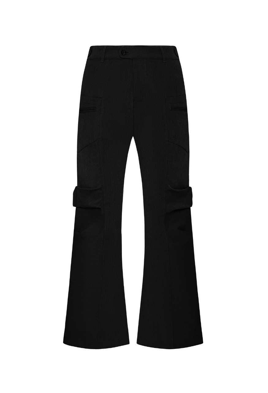 BEUTER® BLACK FLARE TROUSERS