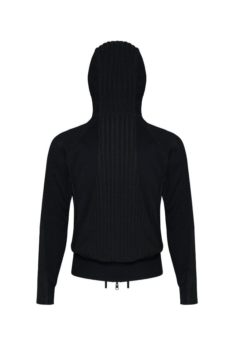 BEUTER® BLACK PANELED RIVERSIBLE HOODIE