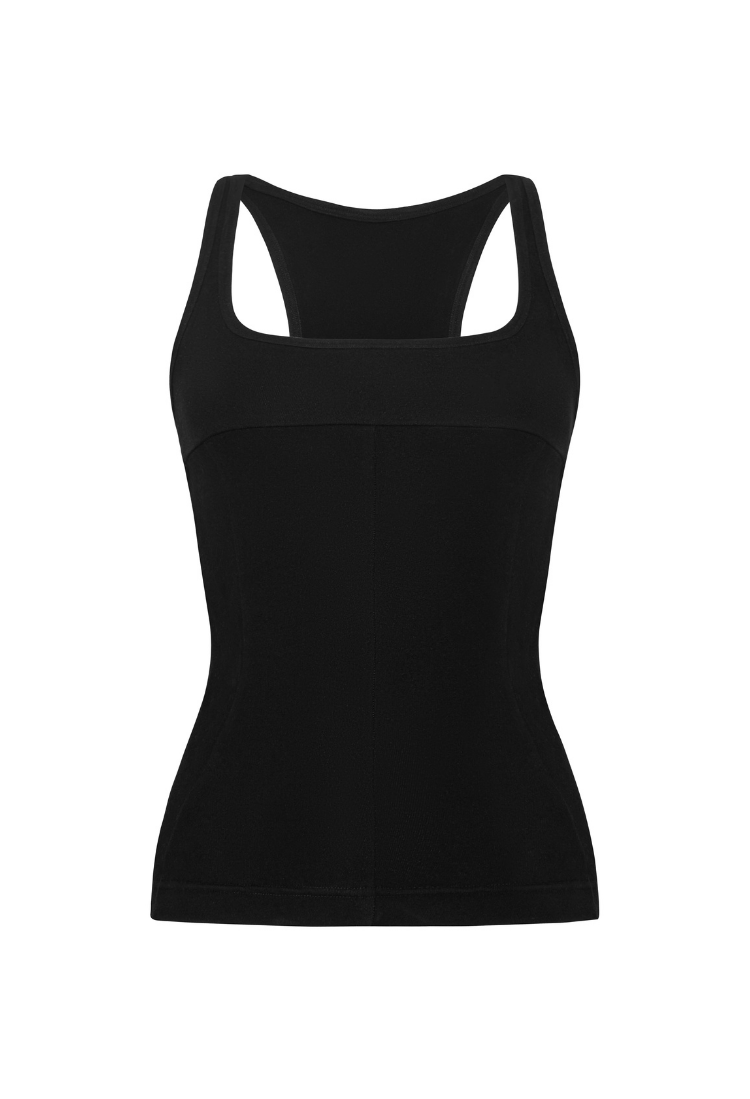 WMNS BEUTER® ZIP UP BLACK TANK TOPS