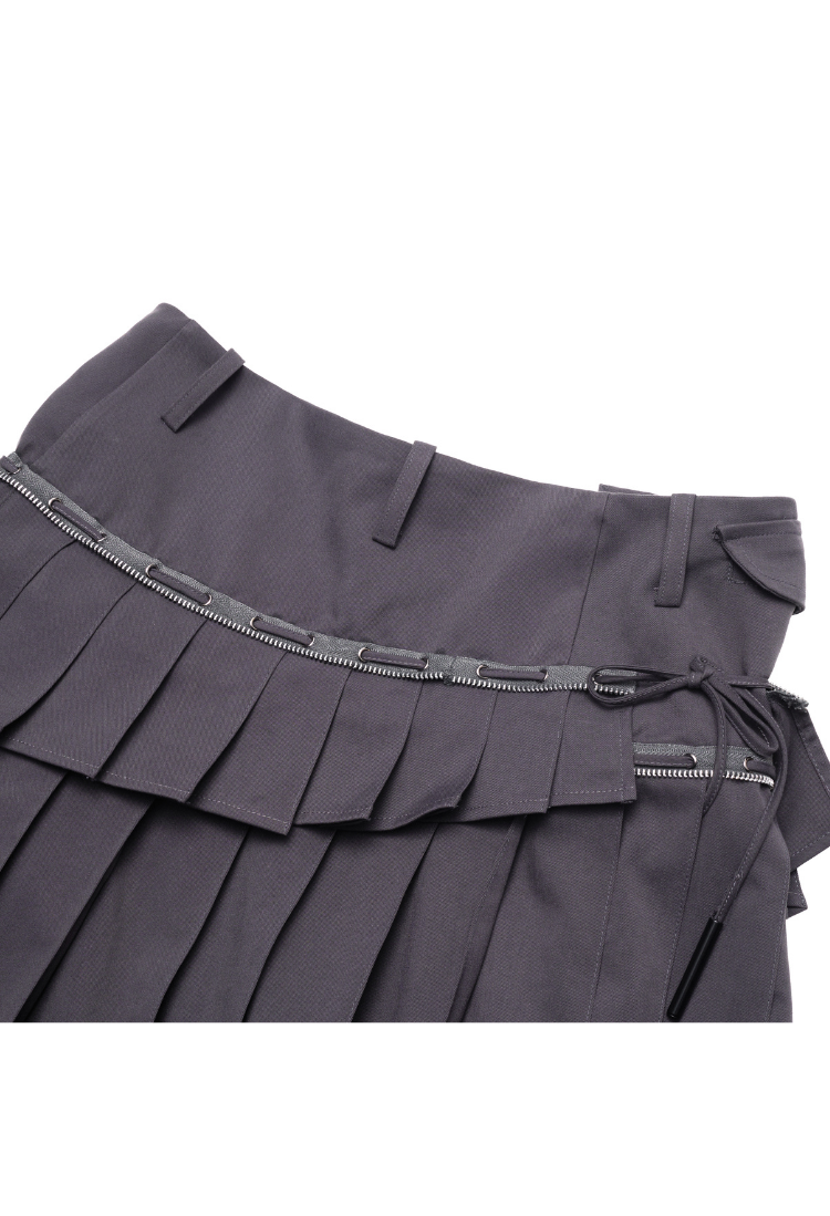 WMNS BEUTER® GREY PLEATED MIDI SKIRT