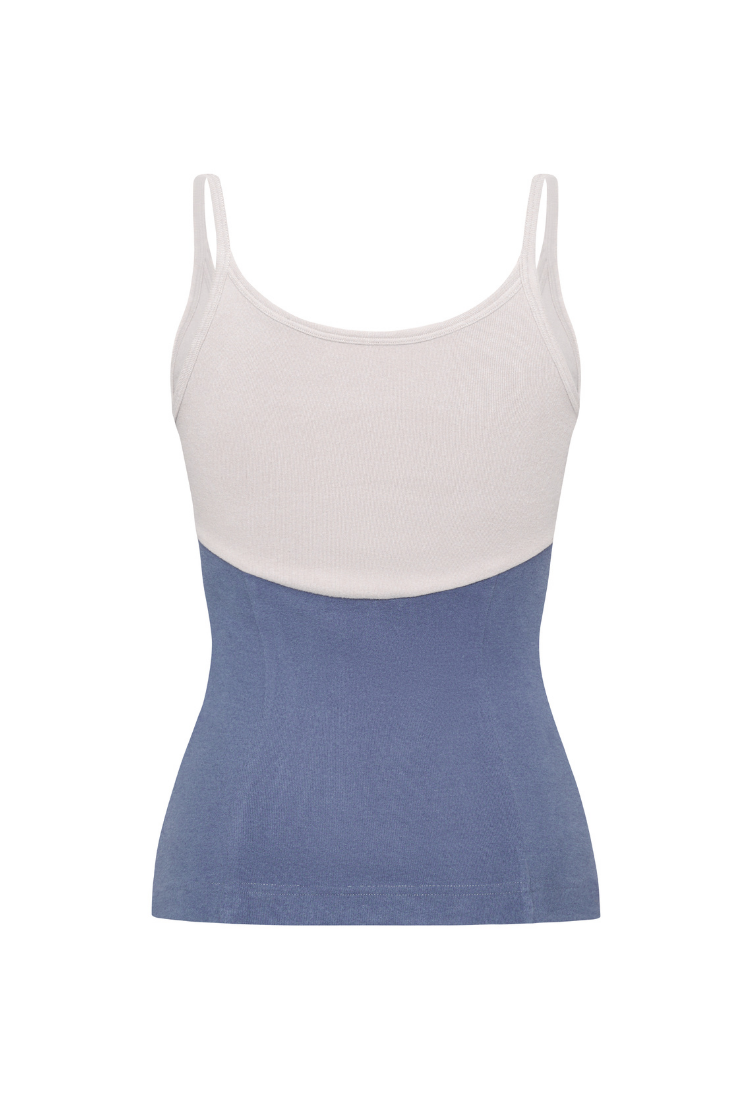 WMNS BEUTER® ZIP UP STEEL BLUE TANK TOPS