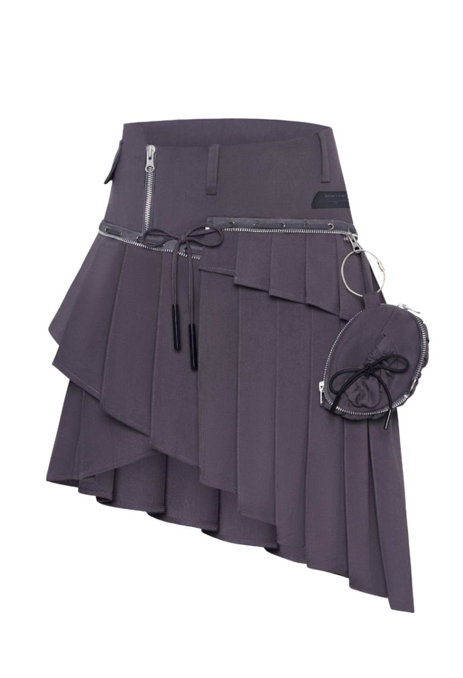 WMNS BEUTER® GREY PLEATED MIDI SKIRT