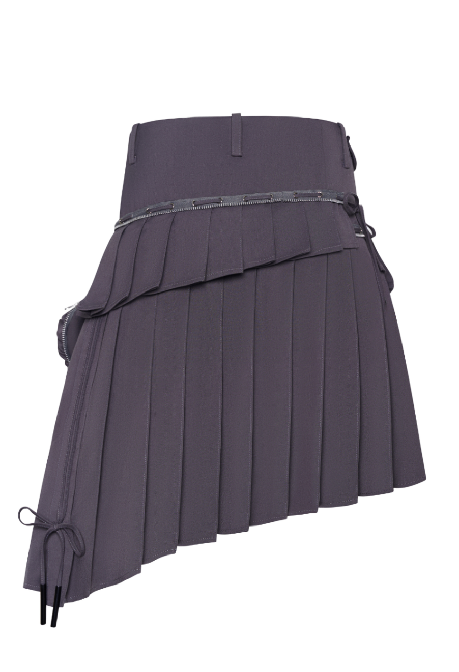 WMNS BEUTER® GREY PLEATED MIDI SKIRT