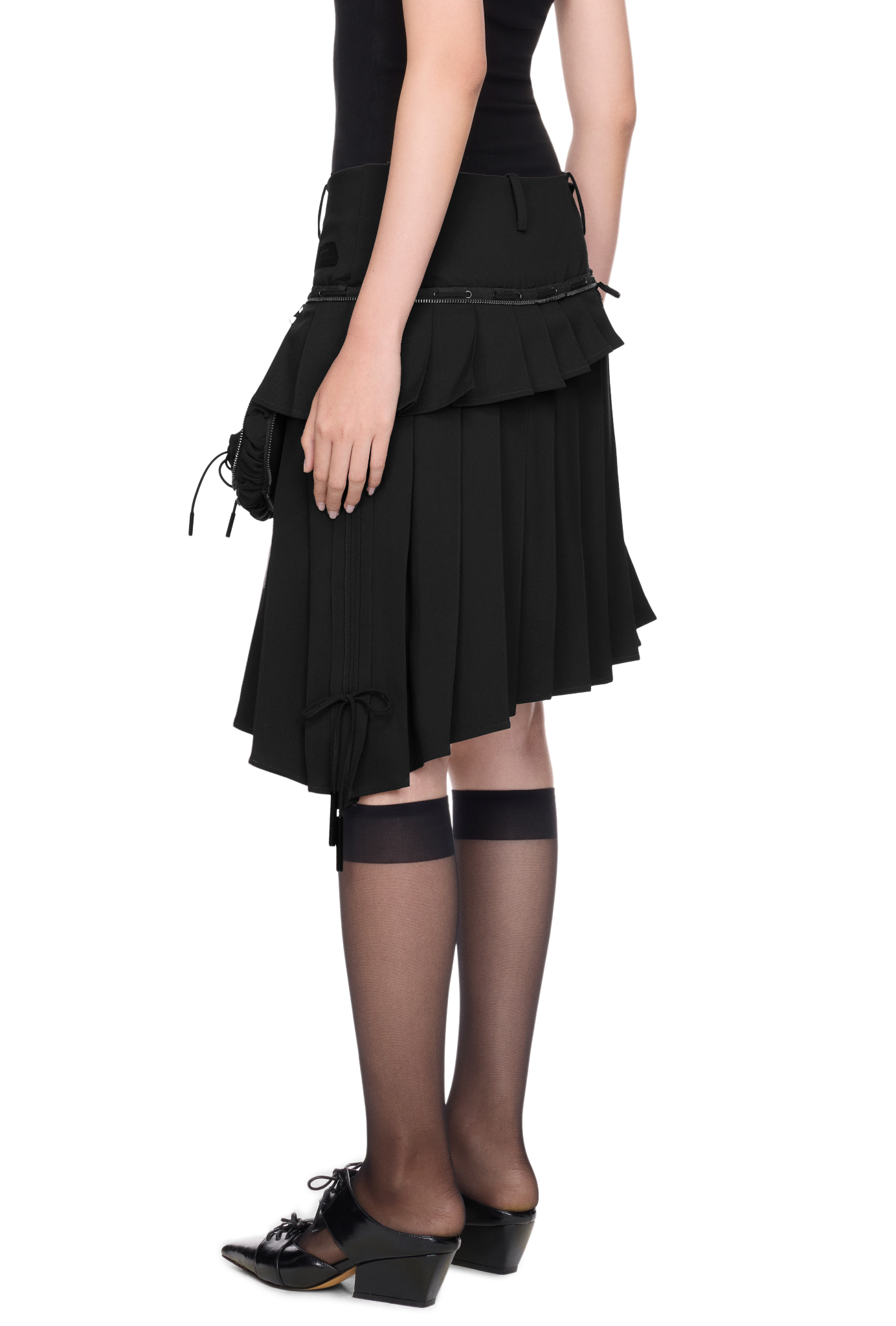 WMNS BEUTER® BLACK PLEATED MIDI SKIRT