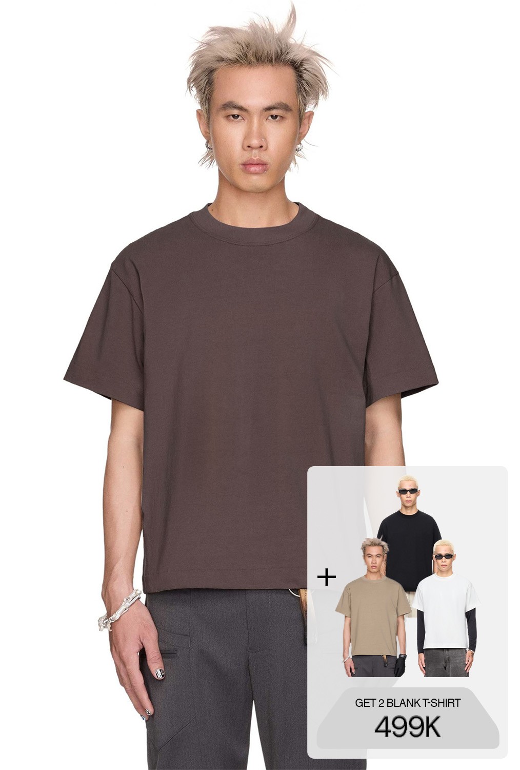 BEUTER® BLANK MOCHA BOXY T-SHIRT