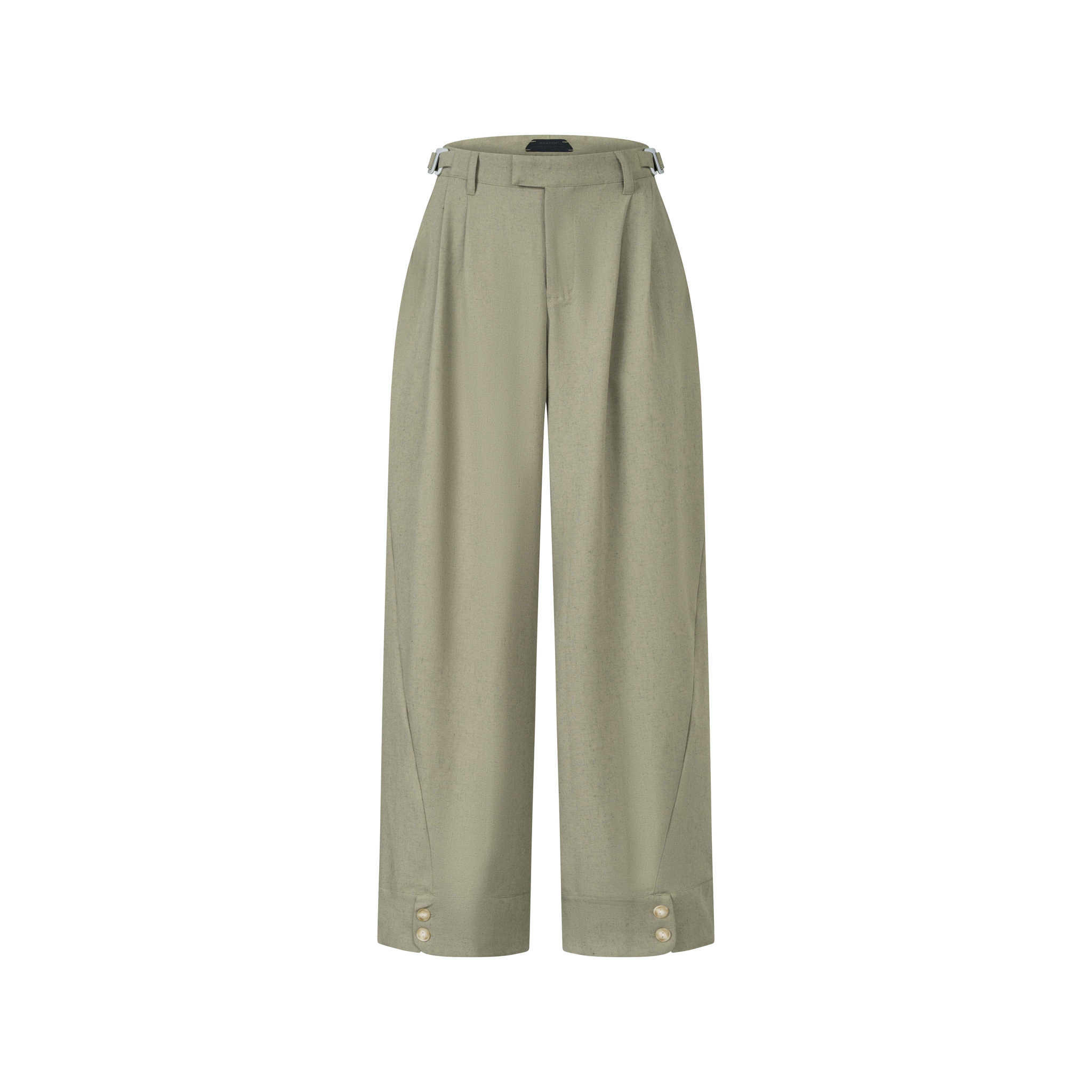 BEUTER FELDGRAU WIDE LEG TROUSERS