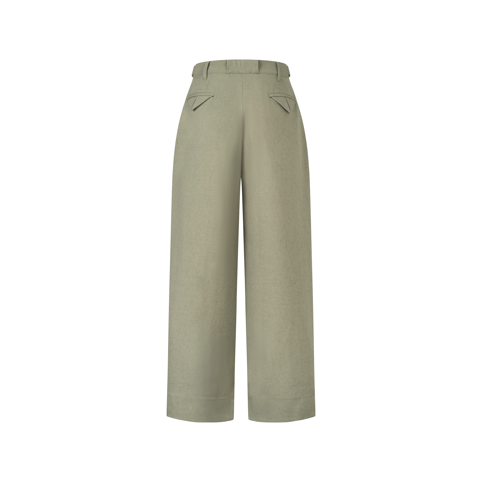 BEUTER FELDGRAU WIDE LEG TROUSERS