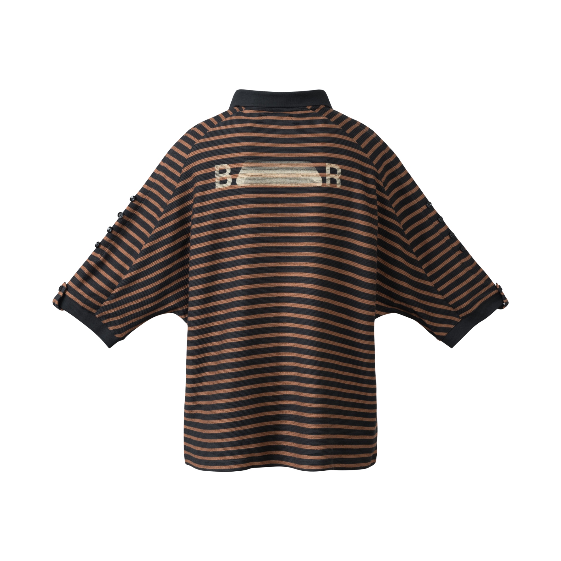 BEUTER DISTRACTIONS BLACK STRIPED POLO SHIRT