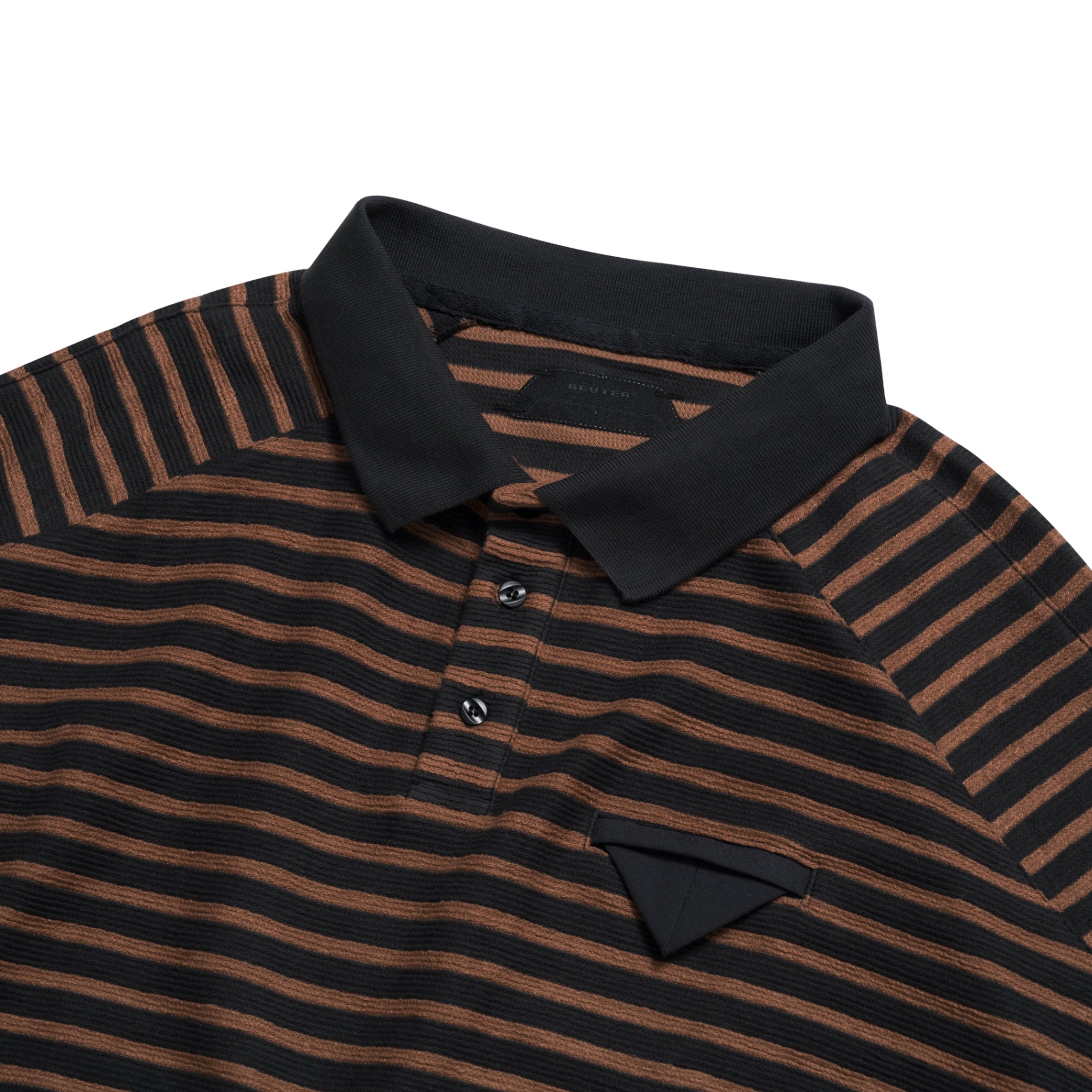 BEUTER DISTRACTIONS BLACK STRIPED POLO SHIRT