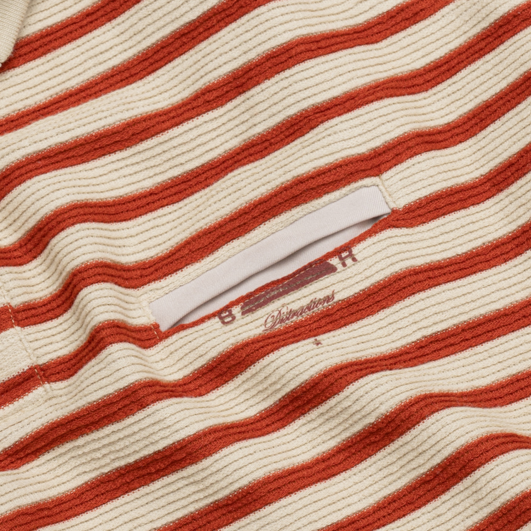 BEUTER DISTRACTIONS RED STRIPED POLO SHIRT