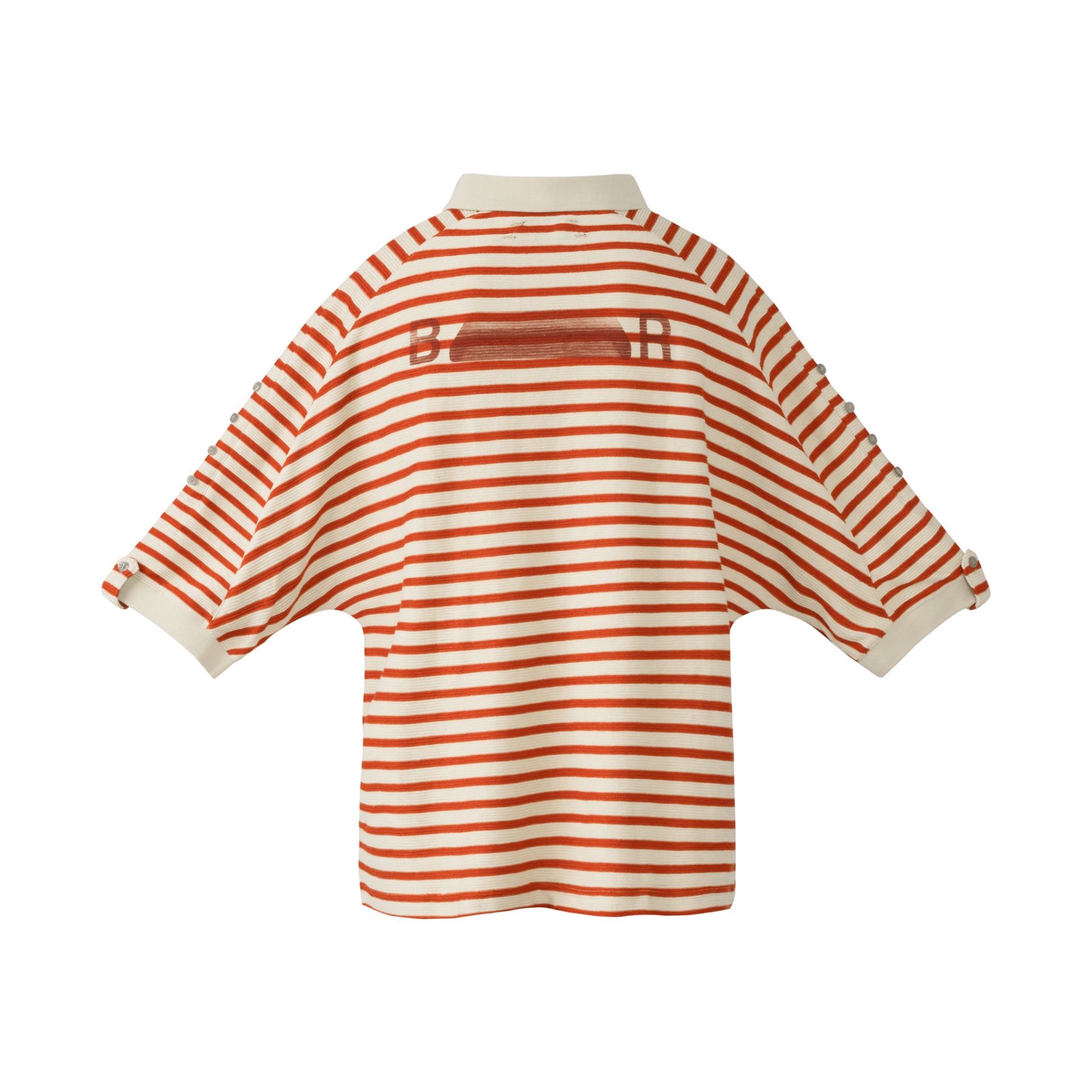 BEUTER DISTRACTIONS RED STRIPED POLO SHIRT