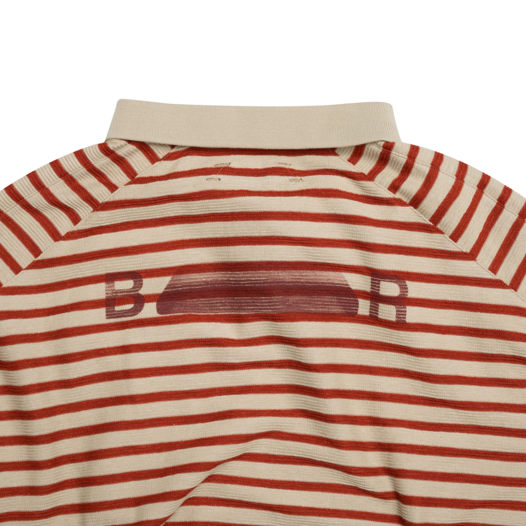 BEUTER DISTRACTIONS RED STRIPED POLO SHIRT