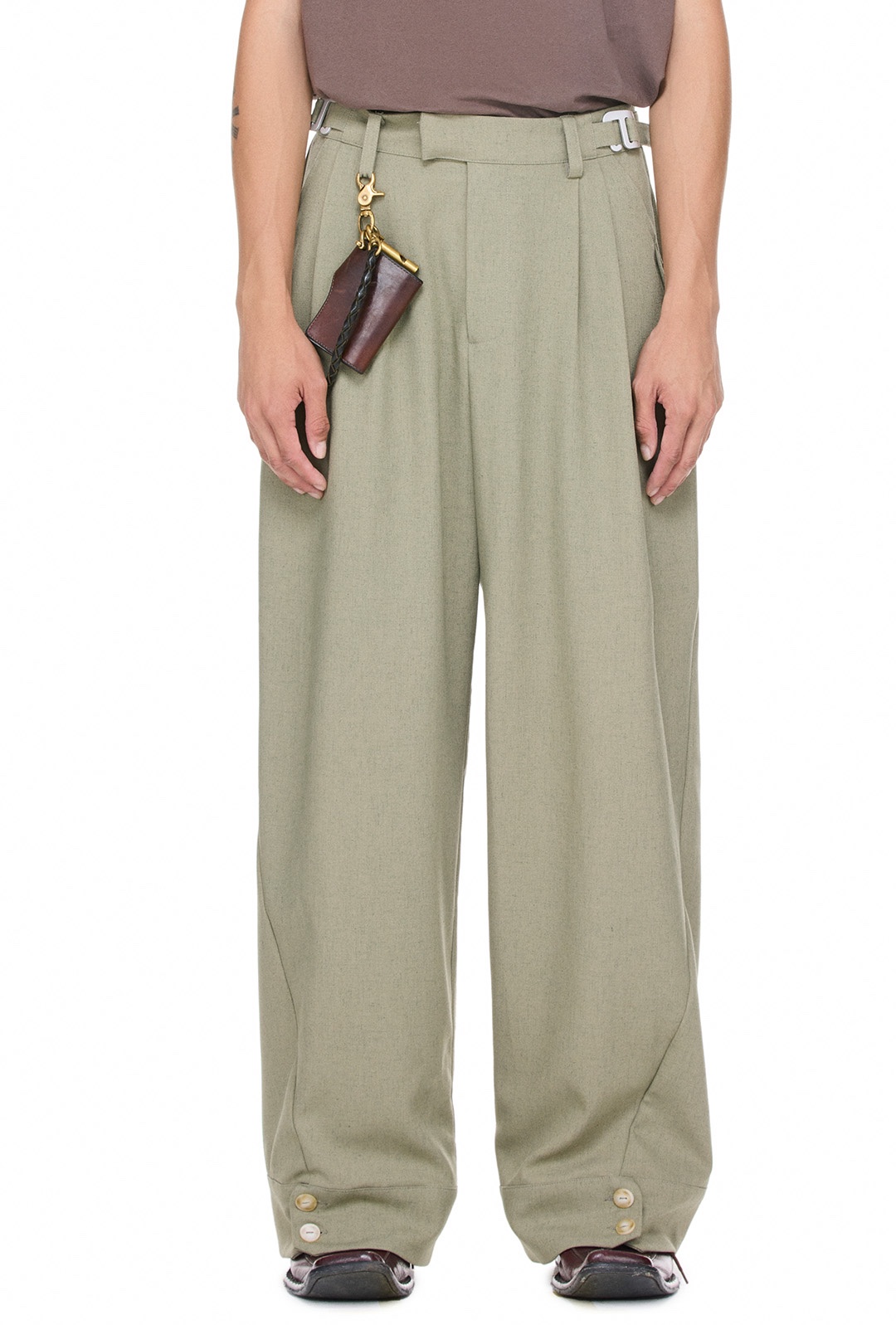 BEUTER® FELDGRAU WIDE LEG TROUSERS