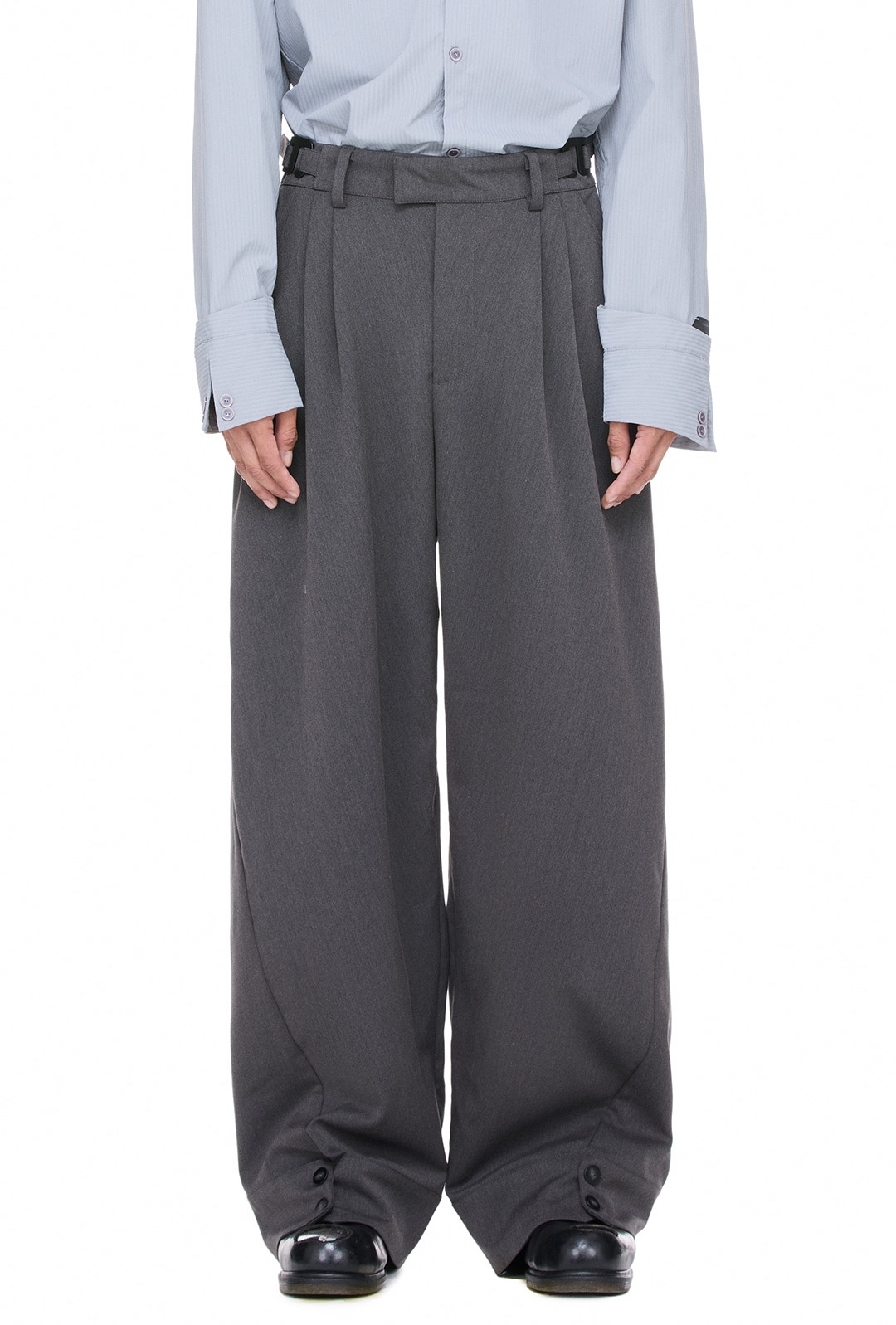 BEUTER® GREY WIDE LEG TROUSERS