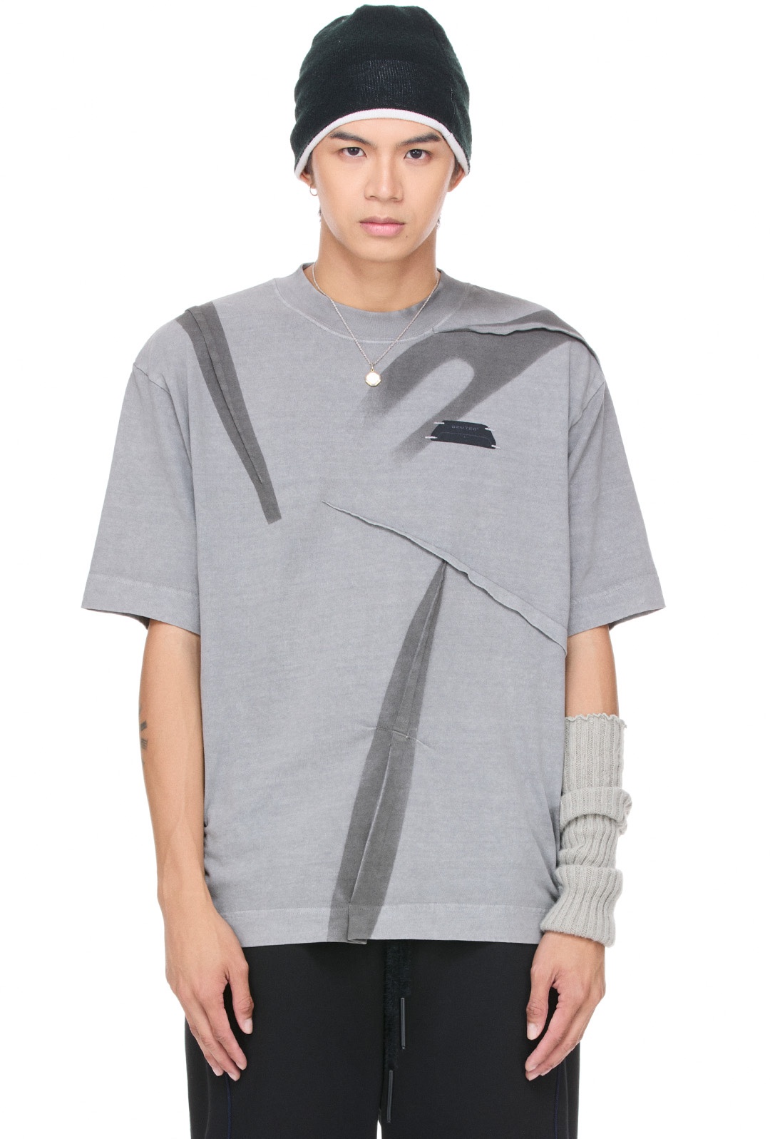 BEUTER® GREY SILVER WRINKLED T-SHIRT