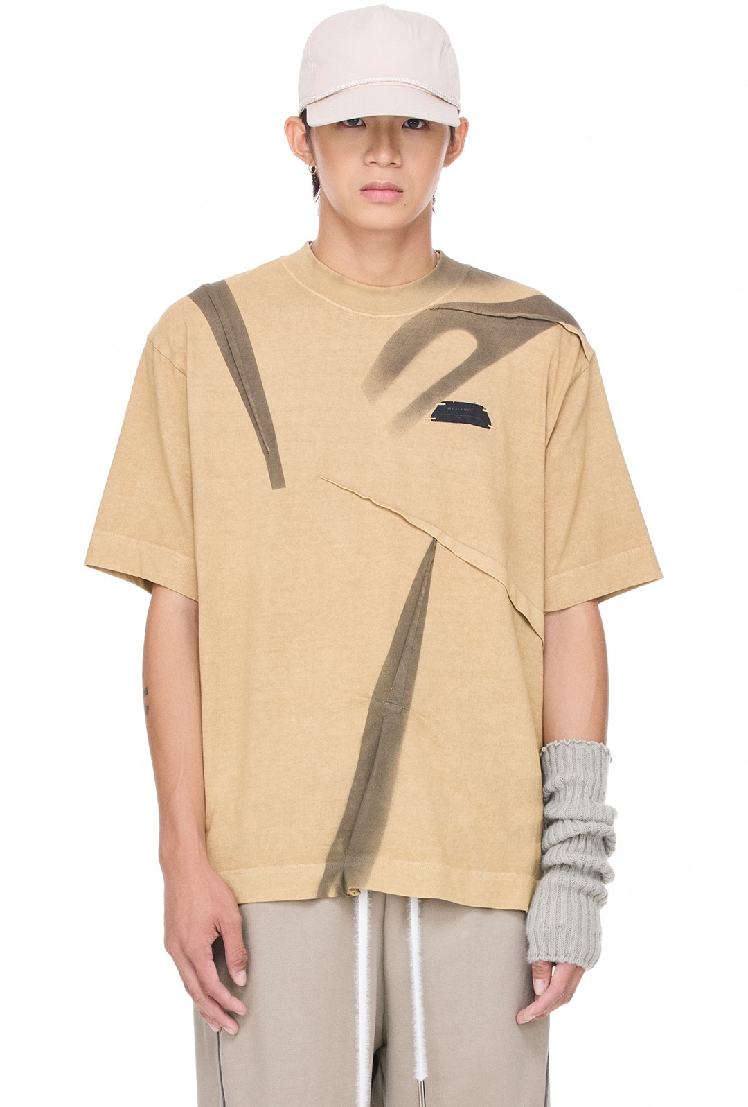 BEUTER® LIGHT BROWN WRINKLED T-SHIRT