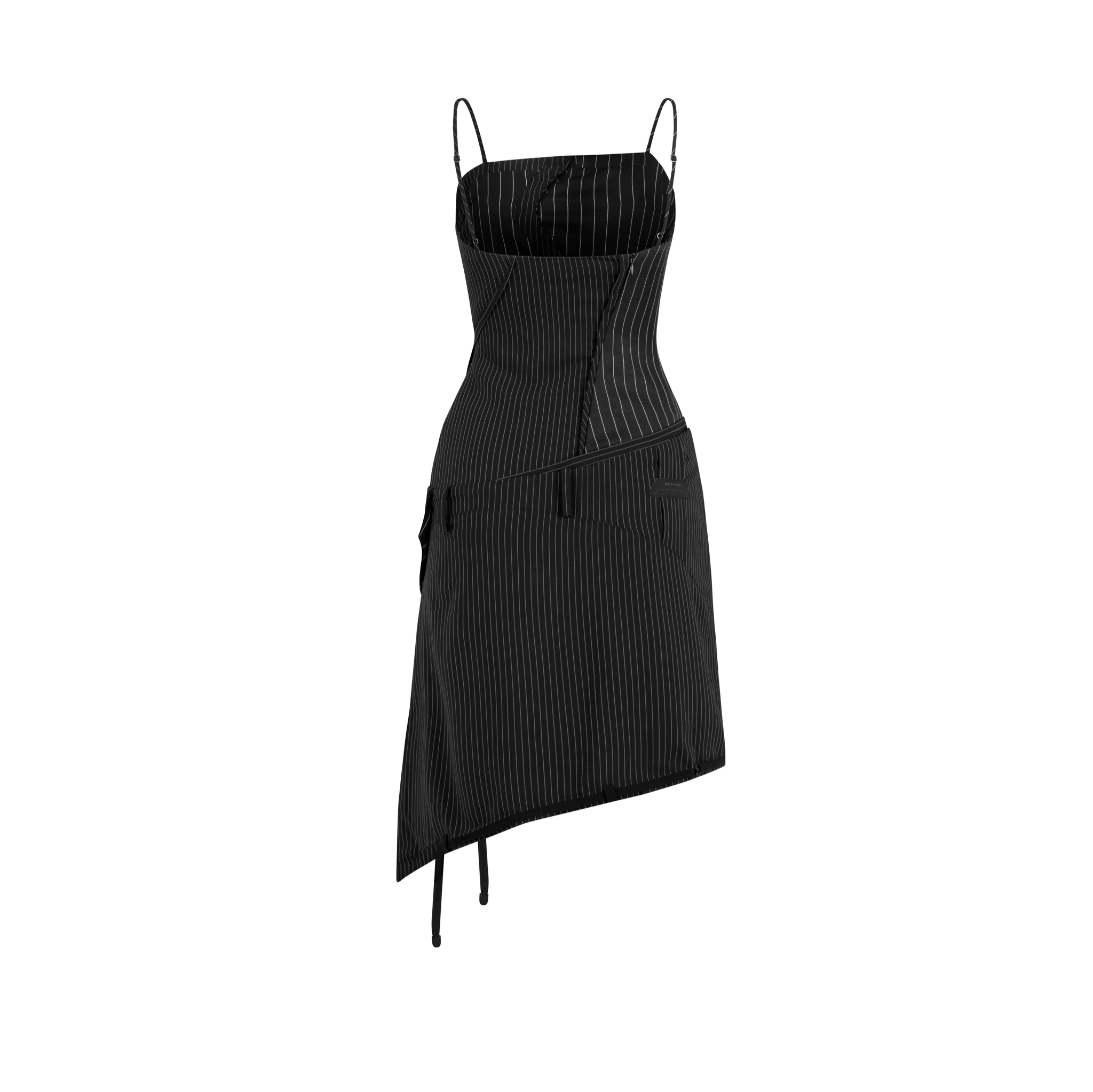 BEUTER® STRIPED MINI DRESS - BLACK