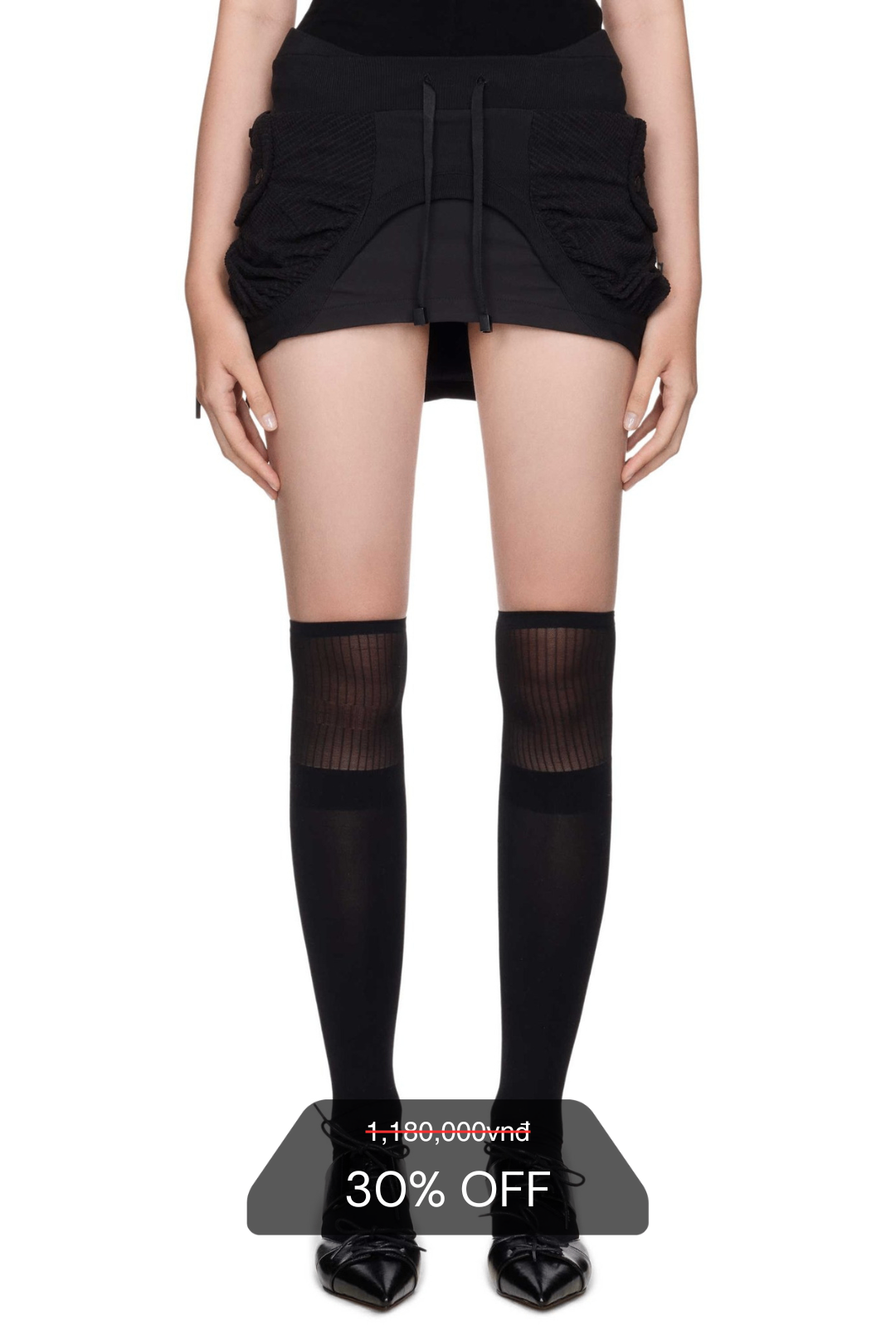 WMNS BEUTER® BLACK MULTIFAB MINI SKIRT