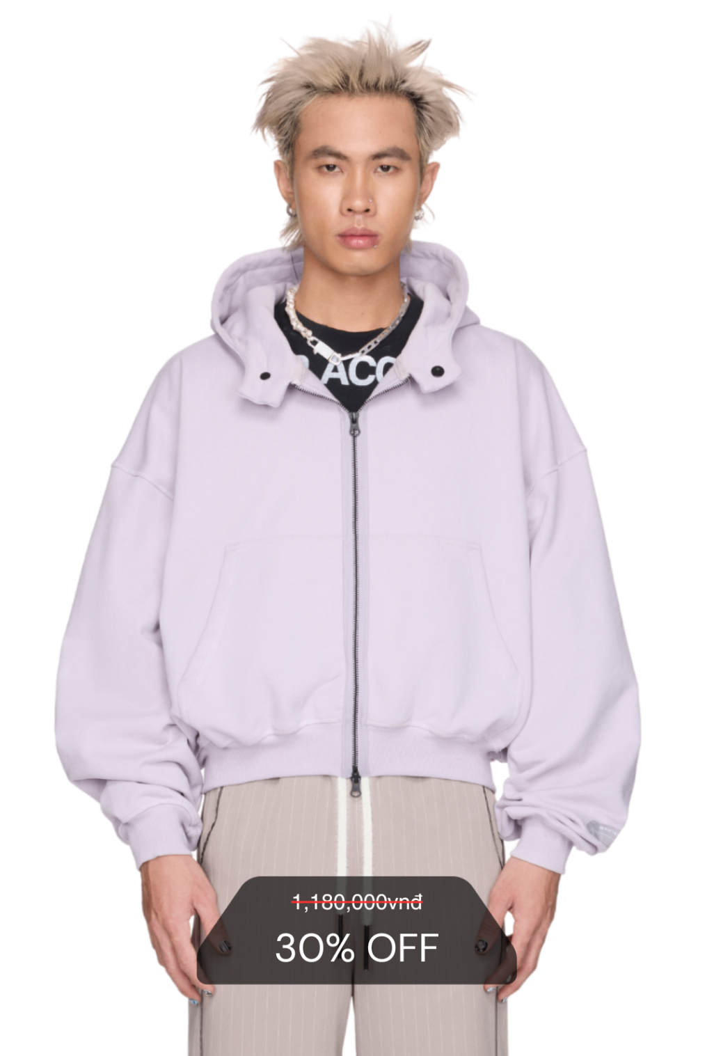 BEUTER® HEATHER BOXY ZIP HOODIE