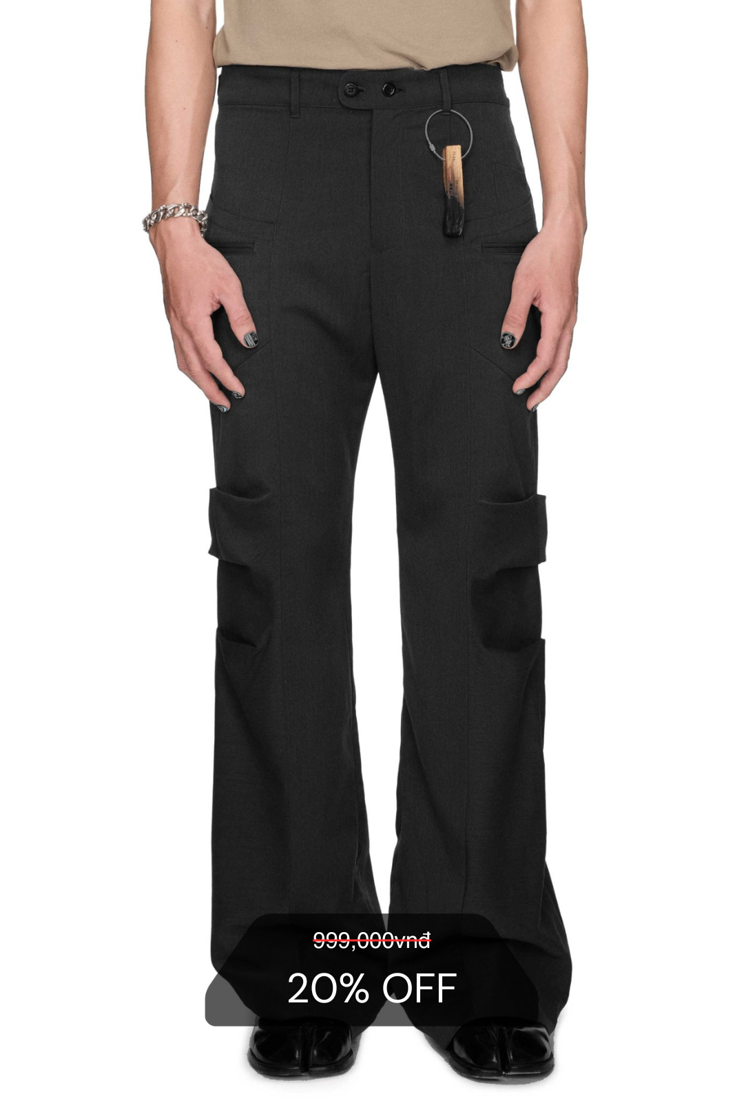 BEUTER® BLACK FLARE TROUSERS