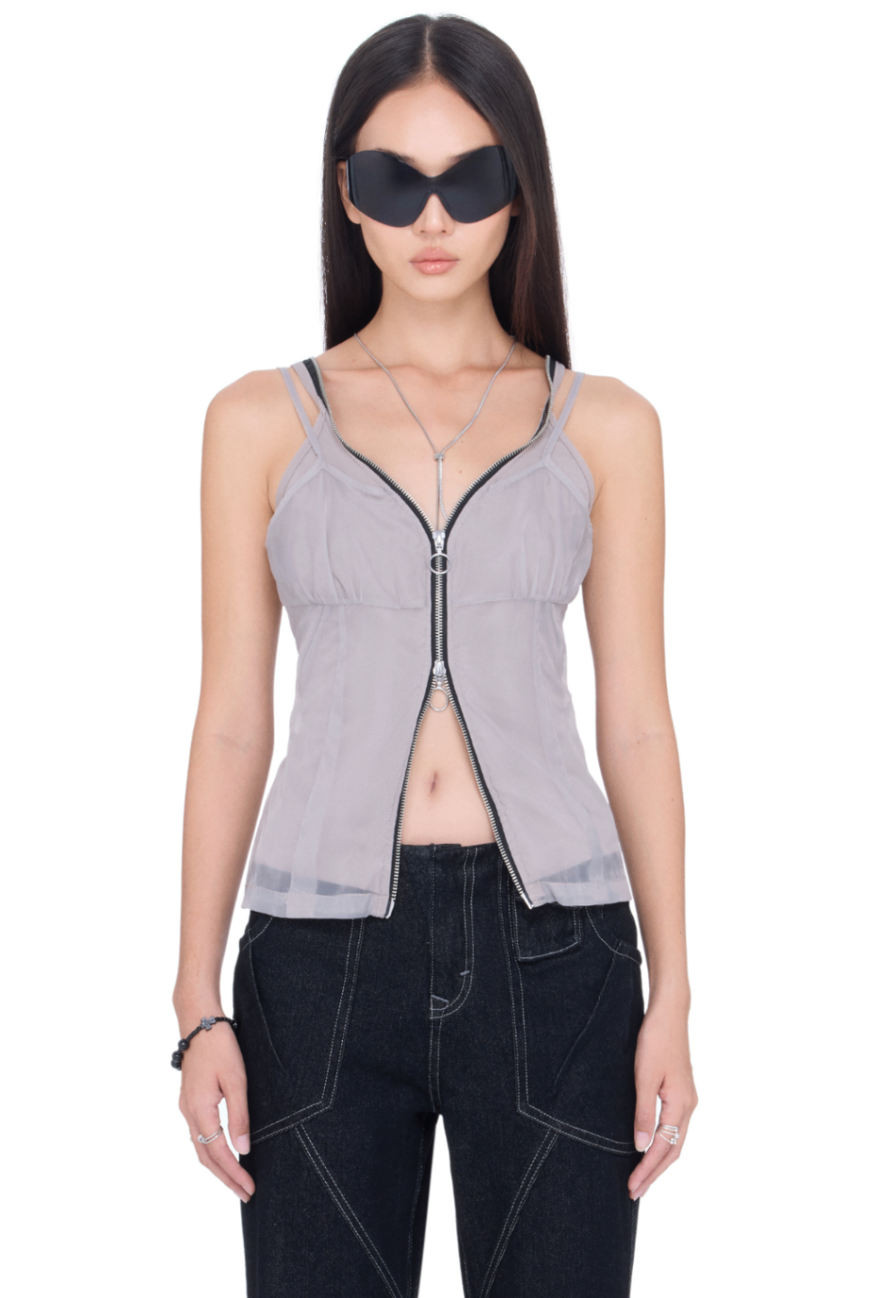 BEUTER® WMNS MIST GREY DOUBLE LAYER TANK TOP