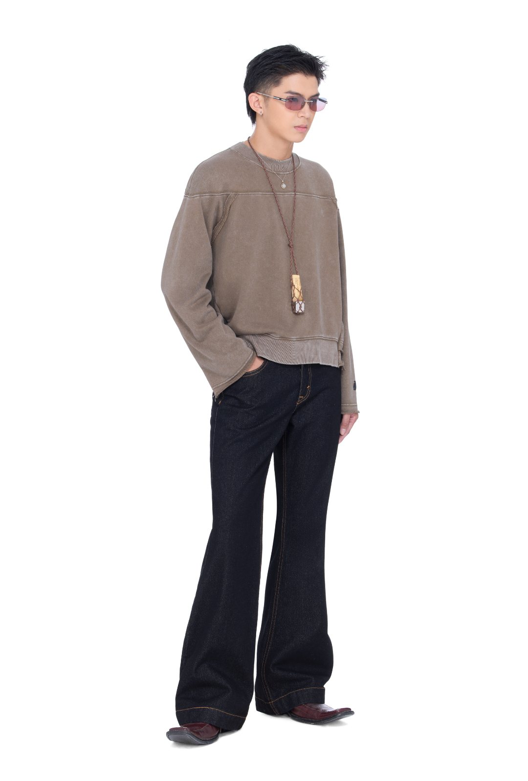 BEUTER® MOSS CREWNECK SWEATER - MOSSY GREEN