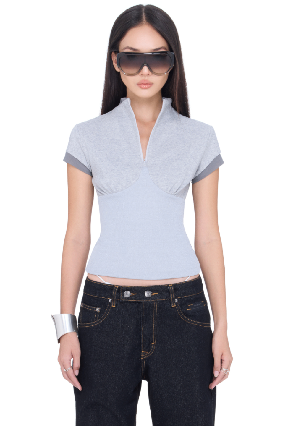 BEUTER® WMNS GREY HALF ZIP TOP