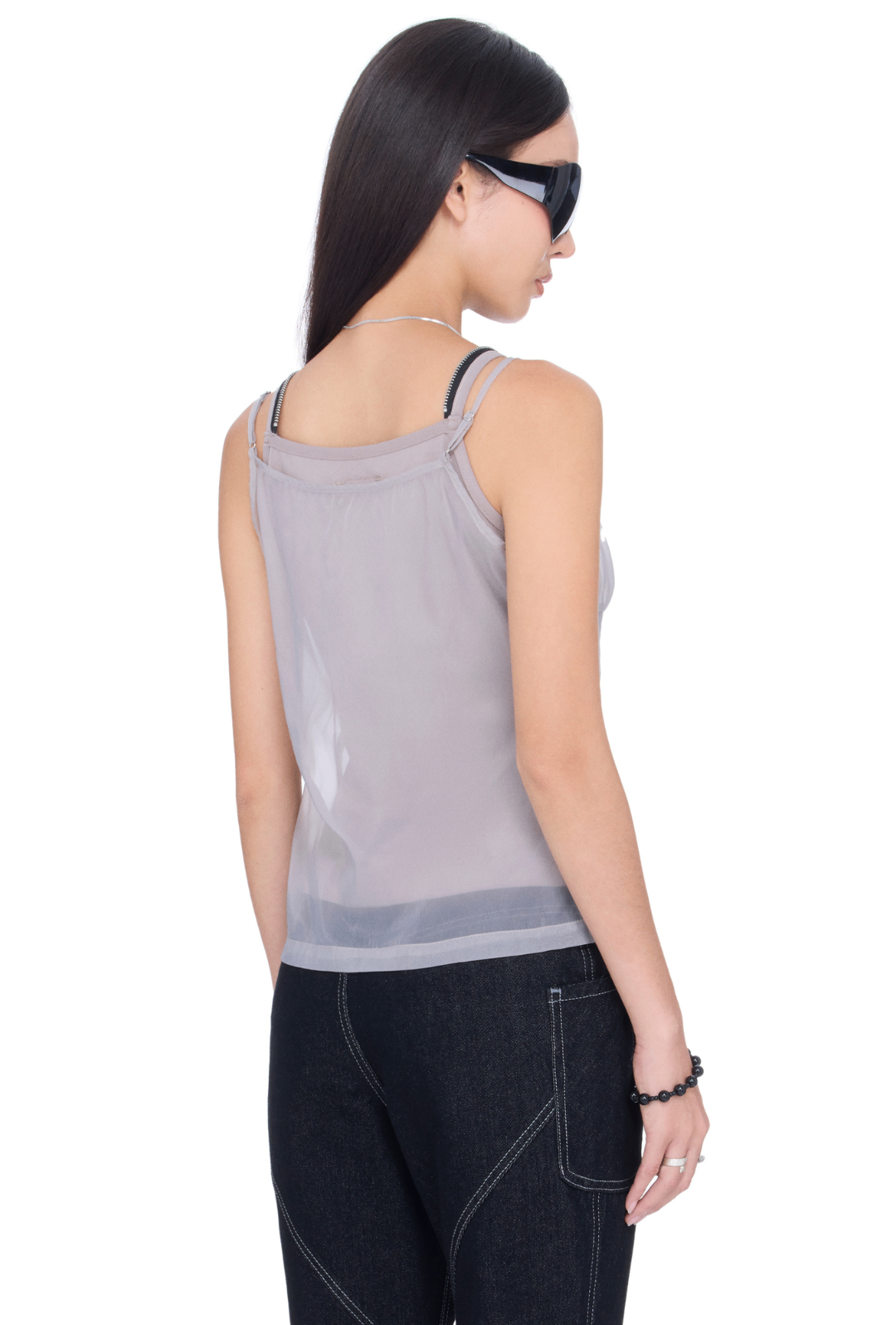 BEUTER® WMNS MIST GREY DOUBLE LAYER TANK TOP