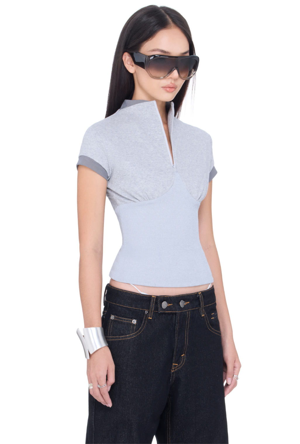BEUTER® WMNS GREY HALF ZIP TOP