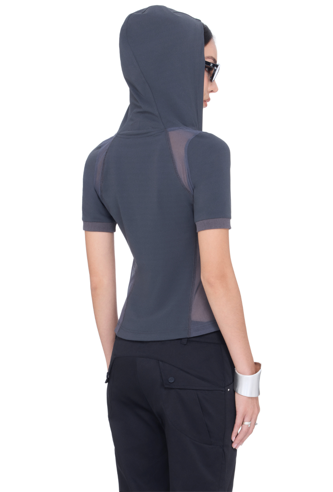 BEUTER® WMNS ZIP UP DARK GREY HOODED SHIRT