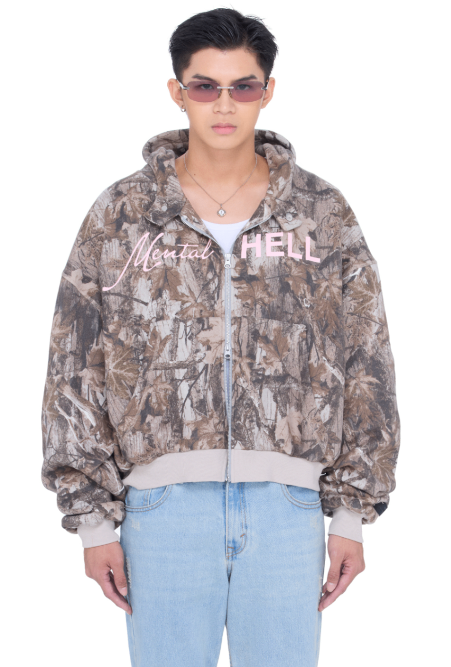 BEUTER® MENTAL HELL CAMO BOXY ZIP HOODIE