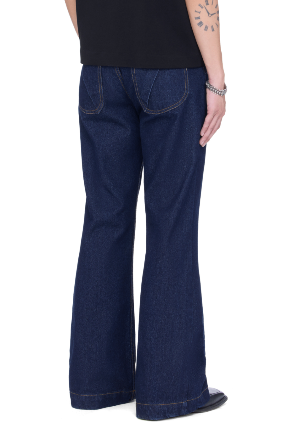 BEUTER® NAVY BLUE FLARE RAW DENIM JEANS