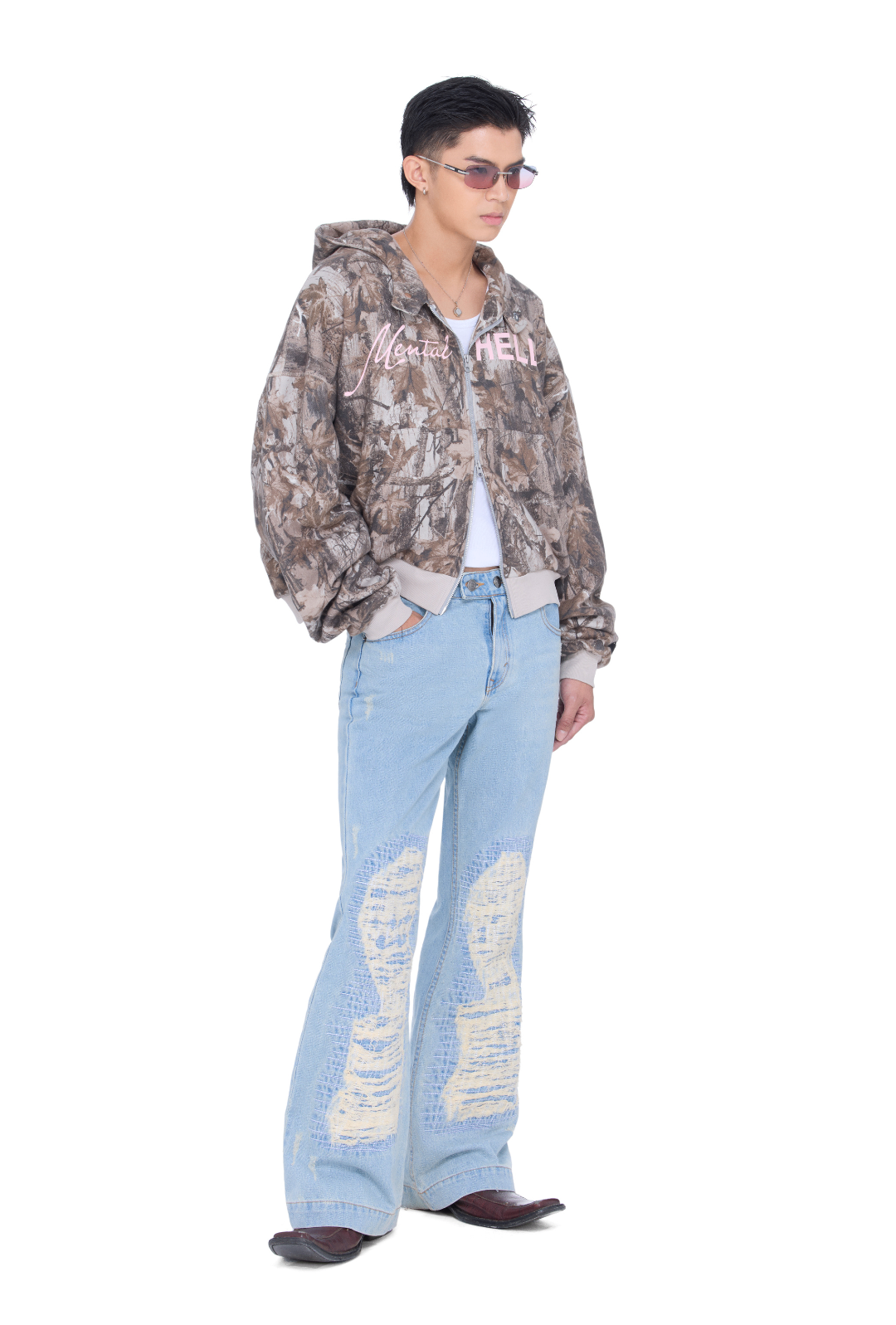 BEUTER® MENTAL HELL CAMO BOXY ZIP HOODIE