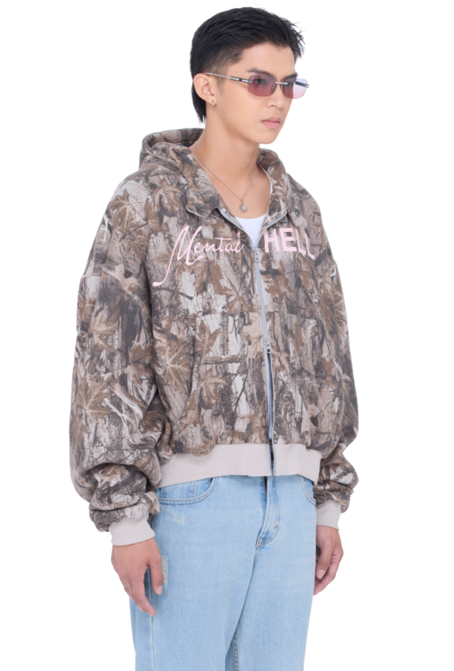 BEUTER® MENTAL HELL CAMO BOXY ZIP HOODIE