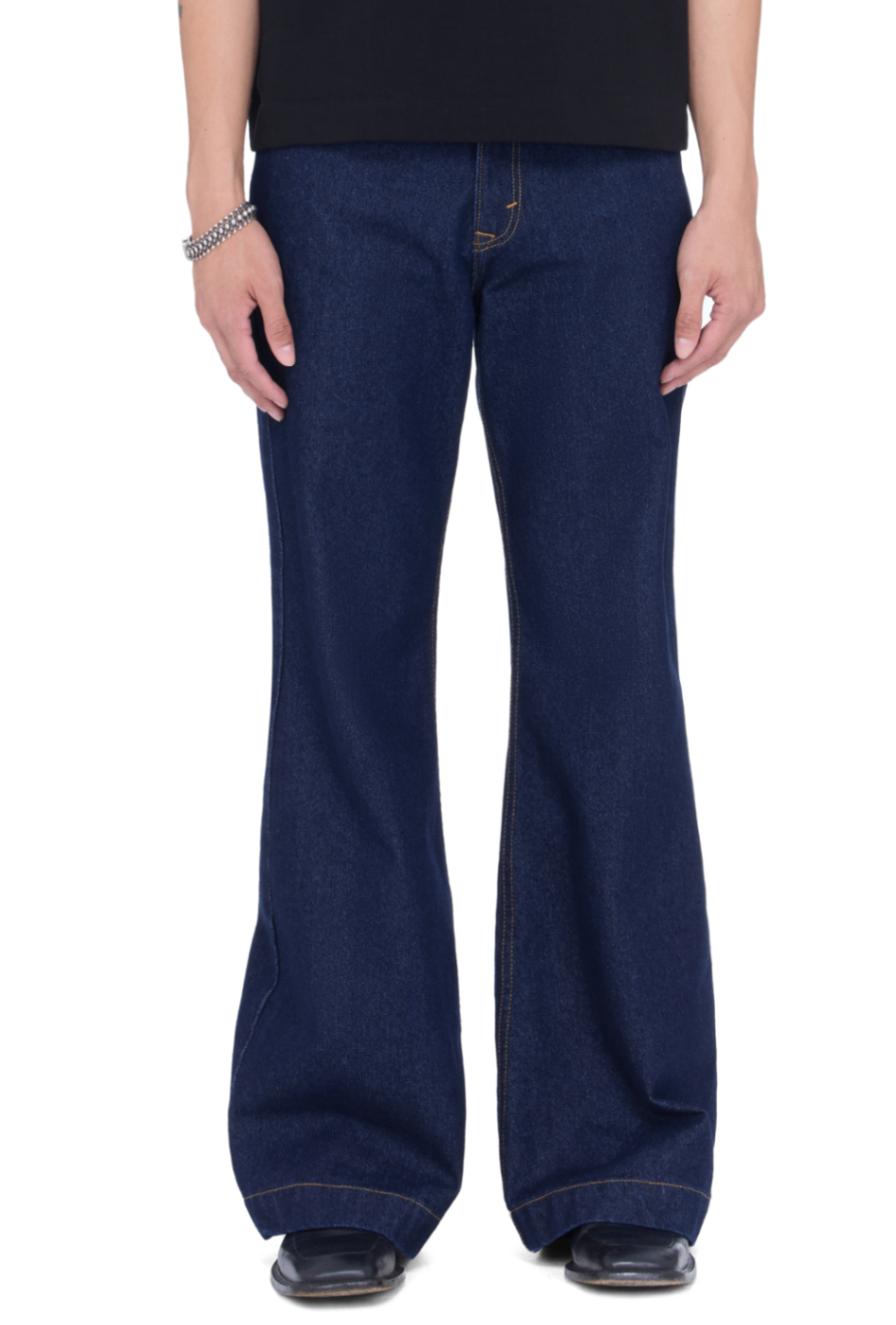 BEUTER® NAVY BLUE FLARE RAW DENIM JEANS