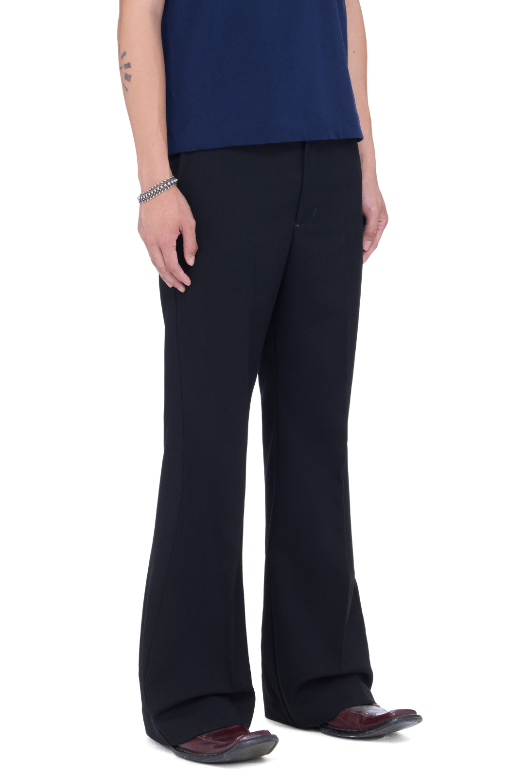 BEUTER® BLACK TECHNICAL FLARED TROUSERS