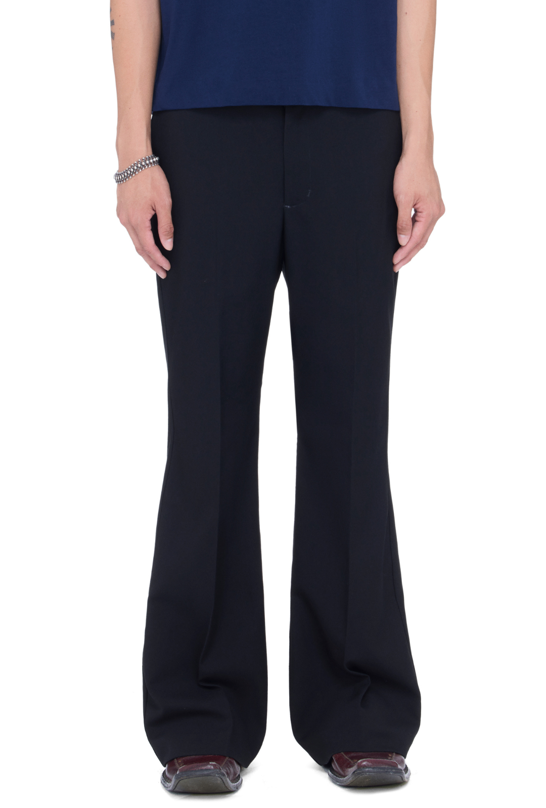BEUTER® BLACK TECHNICAL FLARED TROUSERS