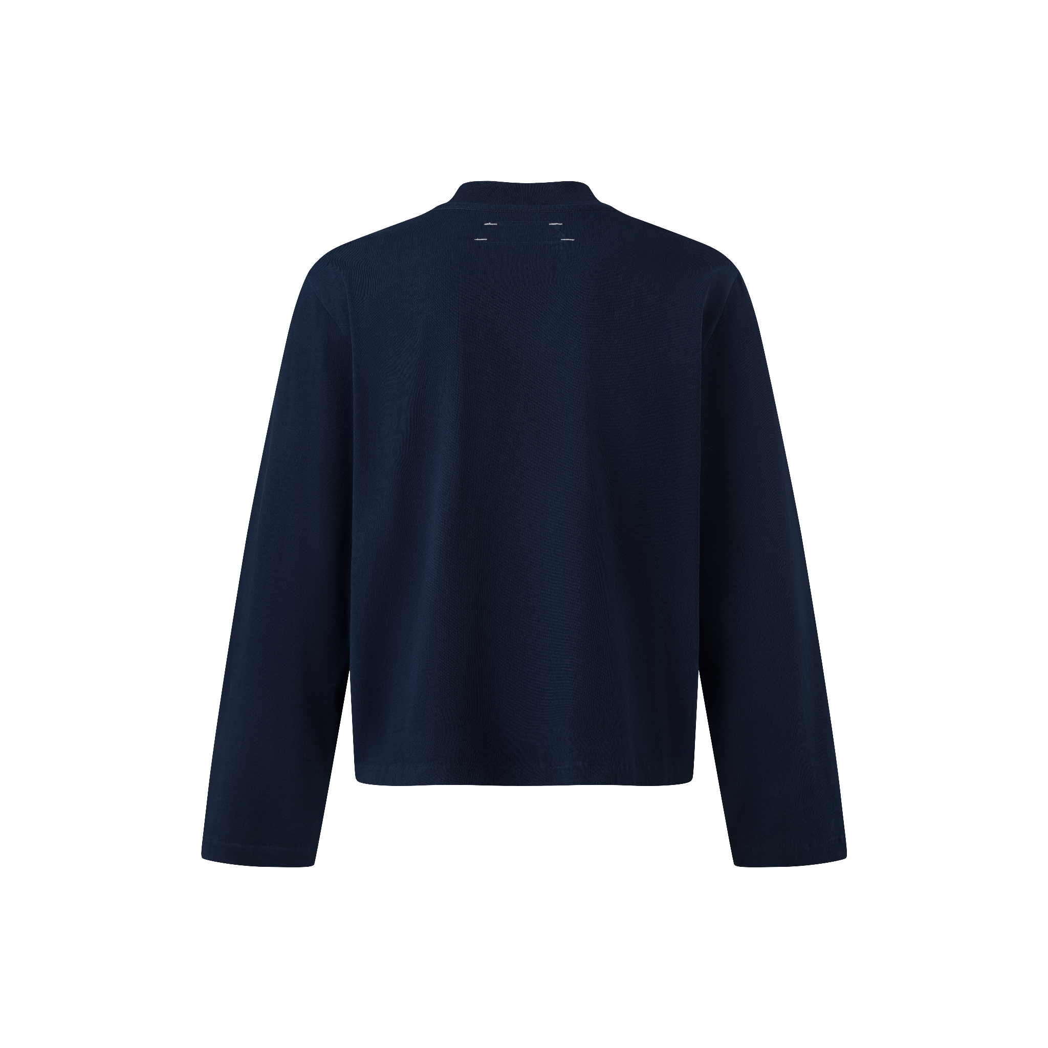 BEUTER® BLANK NAVY BOXY V-NECK LONG SLEEVE T-SHIRT