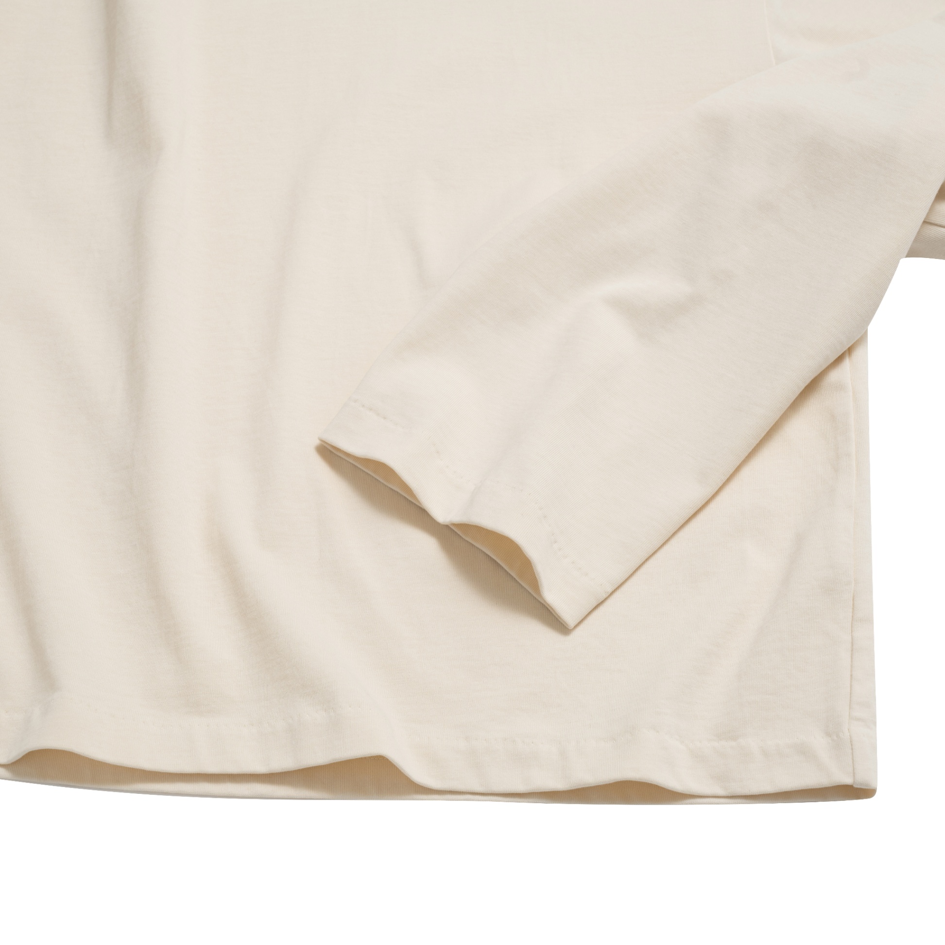 BEUTER® BLANK CREAM BOXY V-NECK LONG SLEEVE T-SHIRT