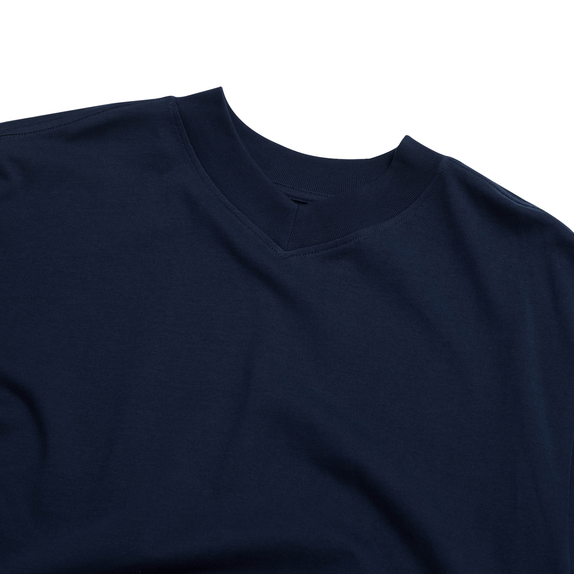 BEUTER® BLANK NAVY BOXY V-NECK T- SHIRT