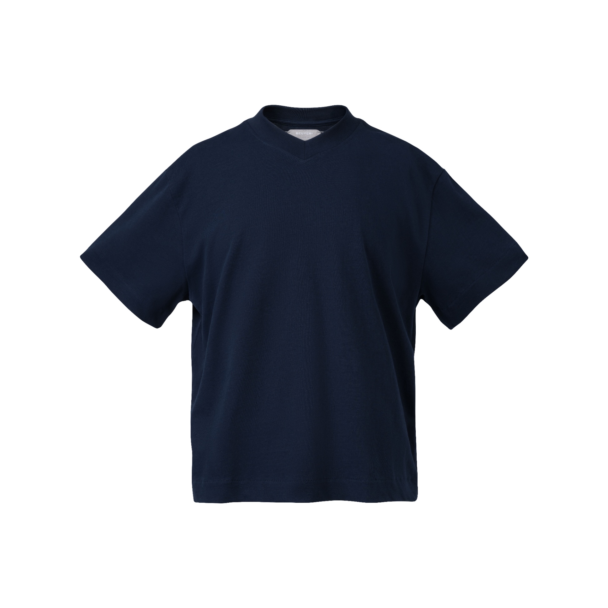 BEUTER® BLANK NAVY BOXY V-NECK T- SHIRT