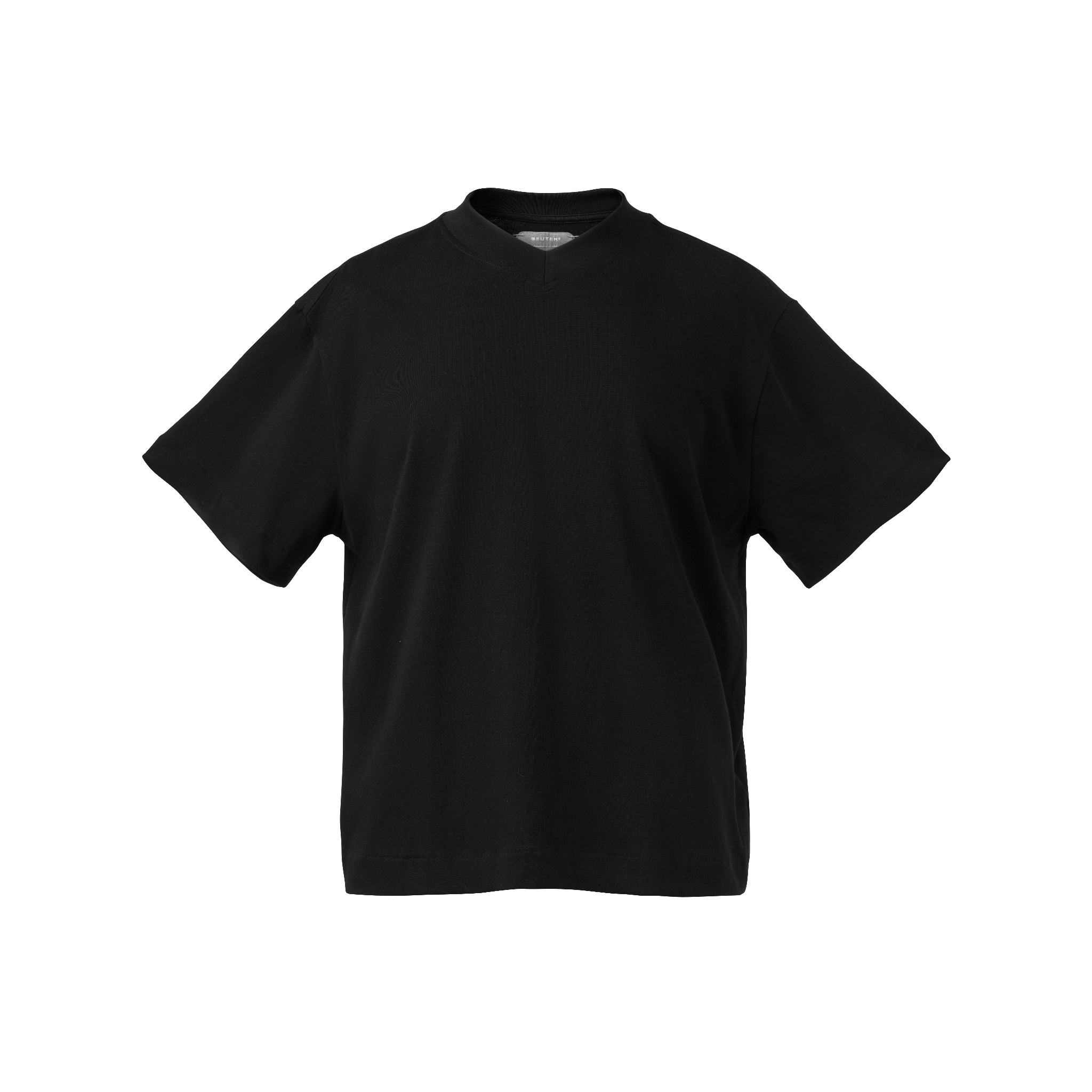 BEUTER® BLANK BLACK BOXY V-NECK T- SHIRT